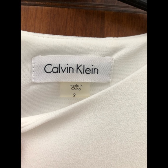 White Calvin Klein bell sleeve dress - Picture 3 of 6
